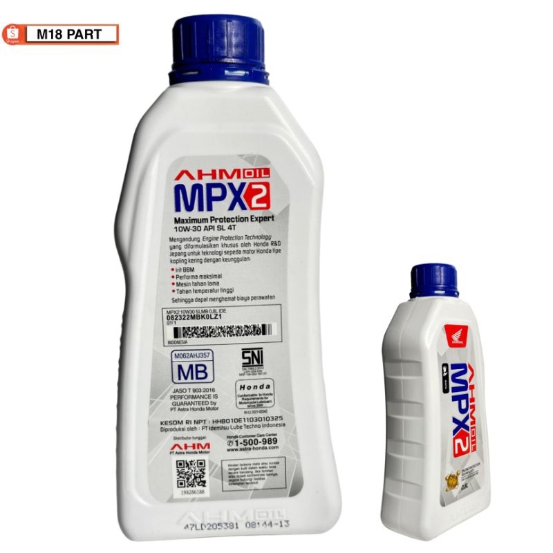 OLI AHM MPX 2 0.8-PELUMAS OLI MESIN MOTOR MATIC -OLI MESIN AHM MPX 2 800ML -OLI MOTOR MATIC MPX