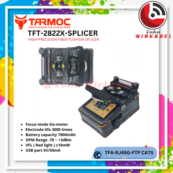Tarmoc TFT-2822X-SPLICER | 6 Motor Fiber Optic Fusion Splicer  Alat Splicing