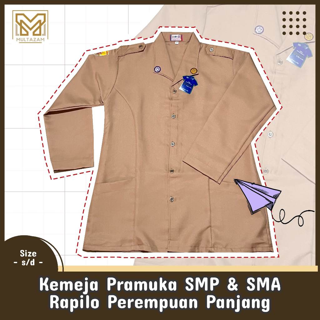 Baju Pramuka SMP & SMA Perempuan Premium (SNI) Bahan Rapilo