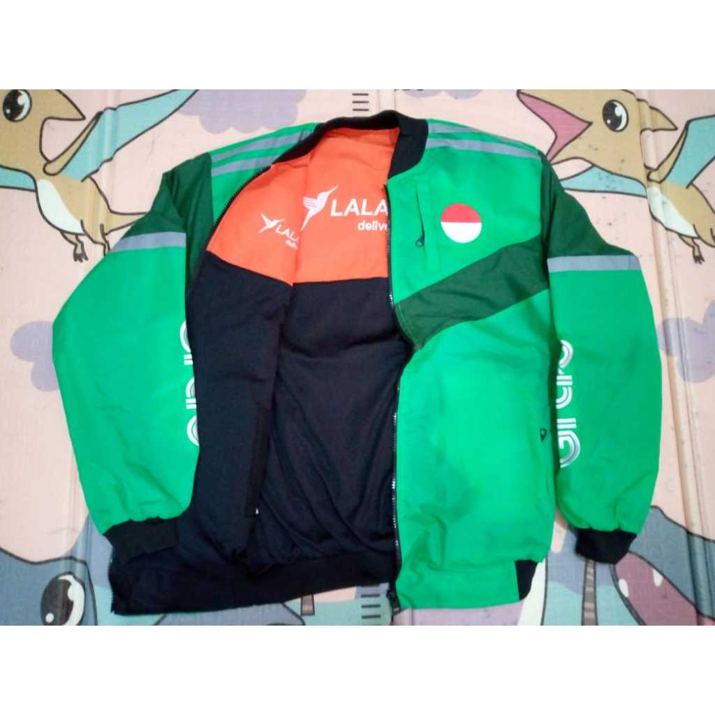JAKET GRAB ORI LALAMOVE SETENGAH BORDIR