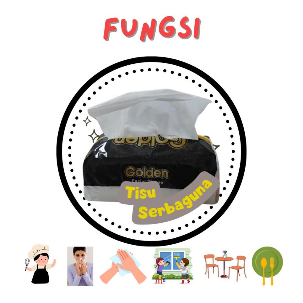 PROMO 6 pack Tisu GOLDEN Tissu Tissue GOLDEN Wajah 2ply - Tisu Serba Guna Agen Tisu 180 Sheet - Tisu