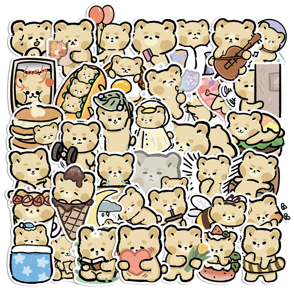 

Stiker Kartun Beruang lucu WaterProof Premium isi 20 pcs