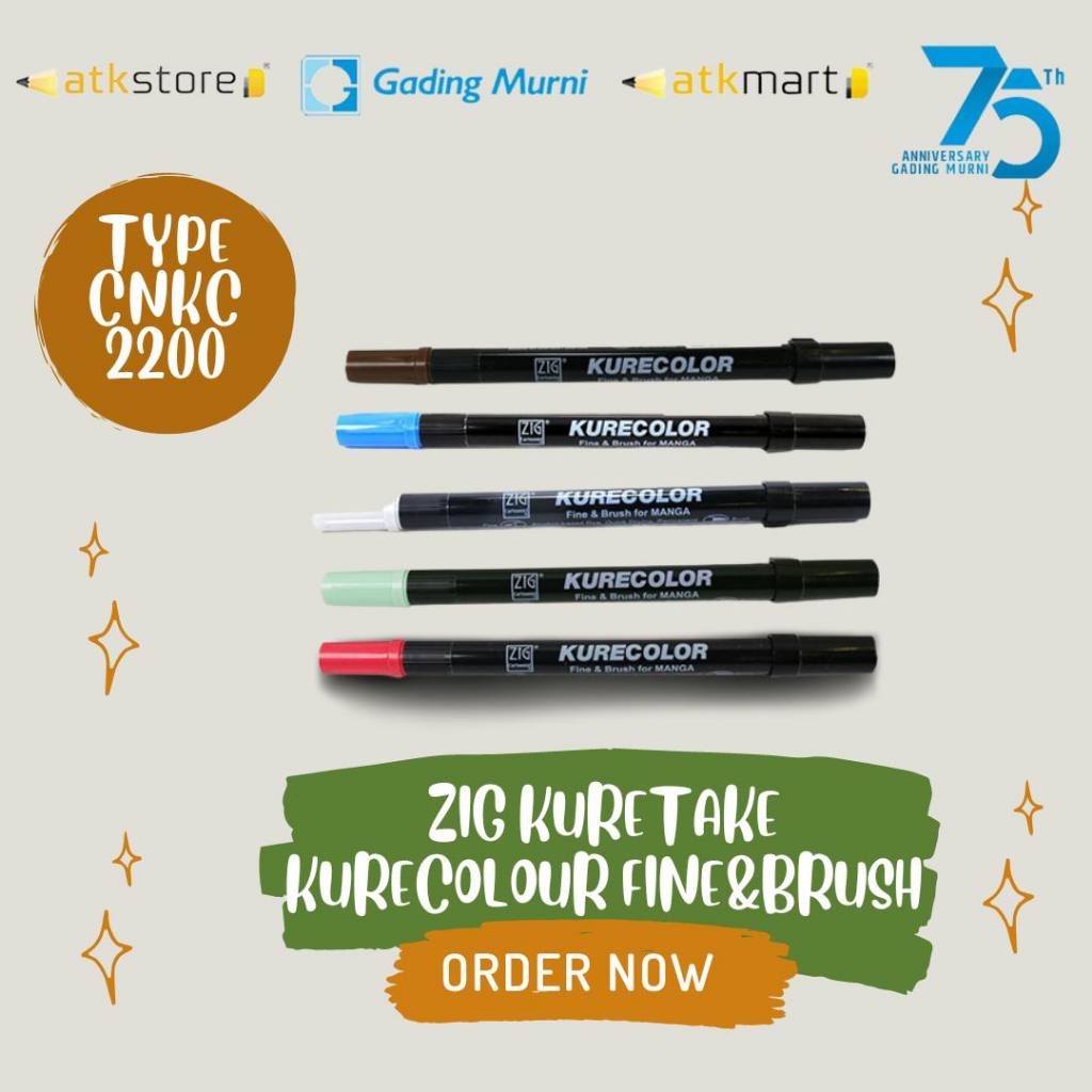 

Zig Kuretake Kurecolour Fine & Brush Type CNKC 2200 // Kuretake Spidol Warna