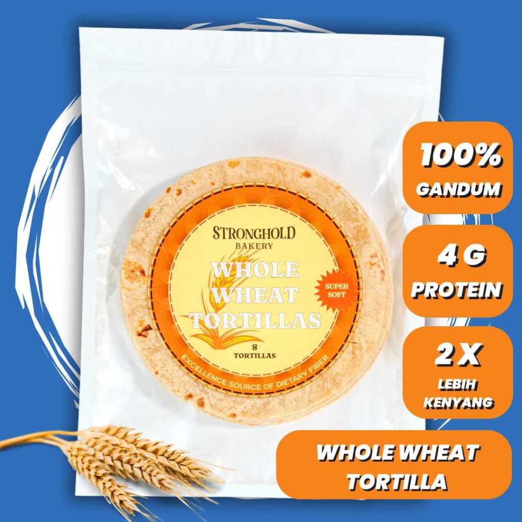 

Whole Wheat Tortilla kulit kebab gandum / Salad wrap 20 cm Stronghold bakery