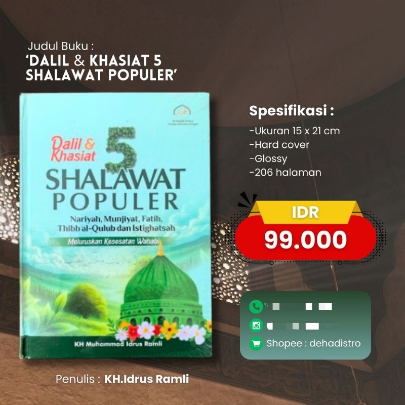 (ORI 100%) Buku 5 Dalil & Khasiat Shalawat Populer / Sholawat Nariyah (Nariyah,Munjiyat,Fatih,Thibb 