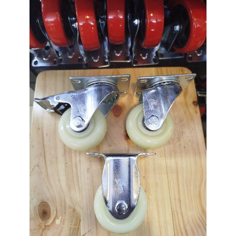 RKS - RODA 3" inch nylon hidup mati rem roda troli 3 inchi