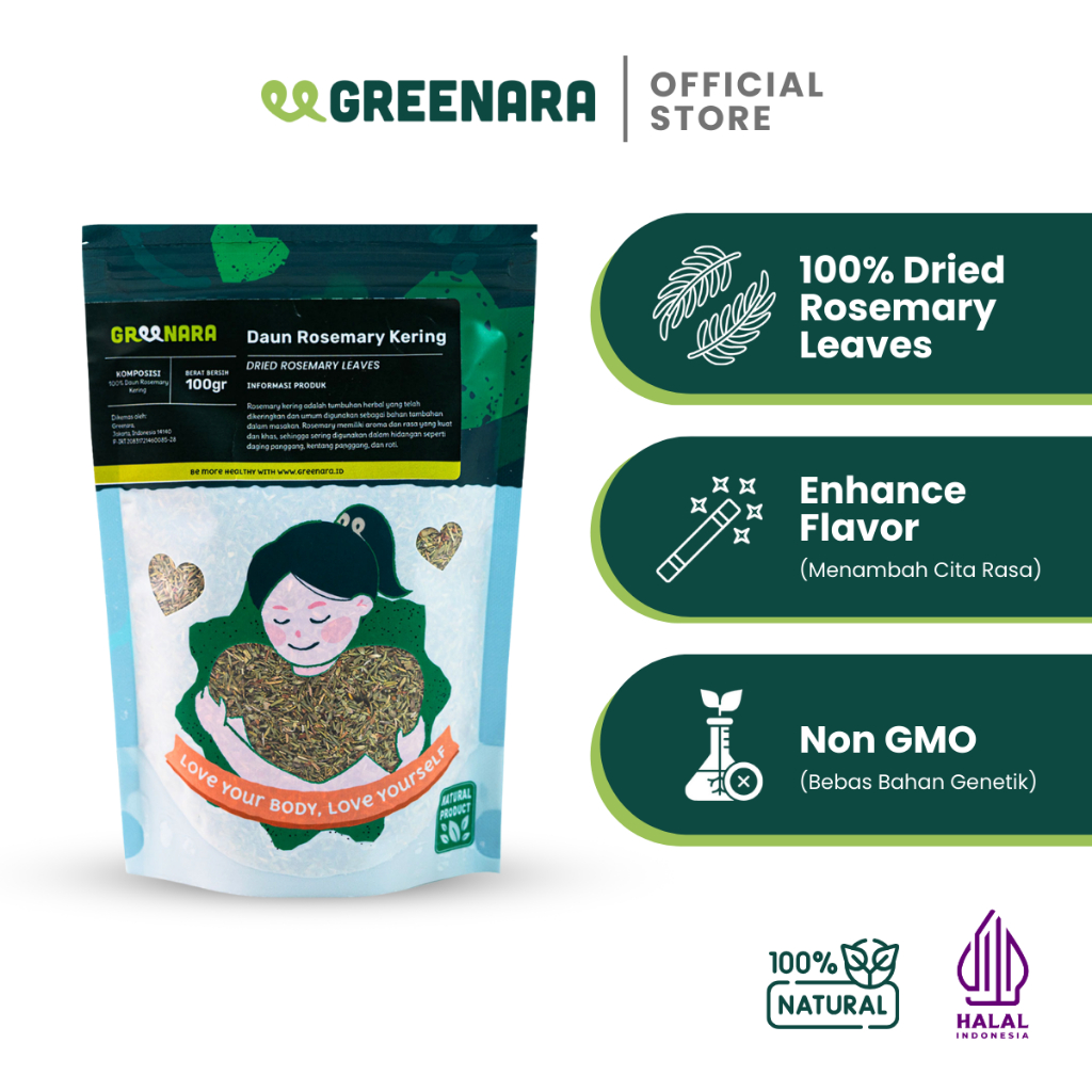 

Greenara - Daun Rosemary Kering 100gr / Dried Rosemary Leaves