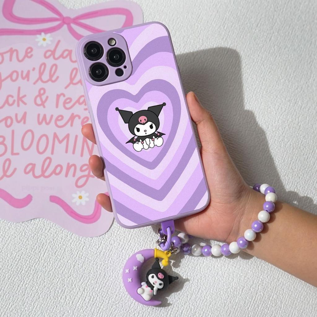 [MM150] Softcase Lilac Kuromi + Strap Gantungan Case Samsung A26 A36 A56 A16 A06 A05 A15 A24 A14 A04