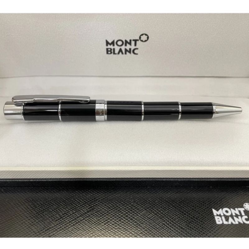 

Pulpen Mewah Monbl@nk Ballpoint Black Silver Lengkap Dengan Box Premium Dan Book Guide Service