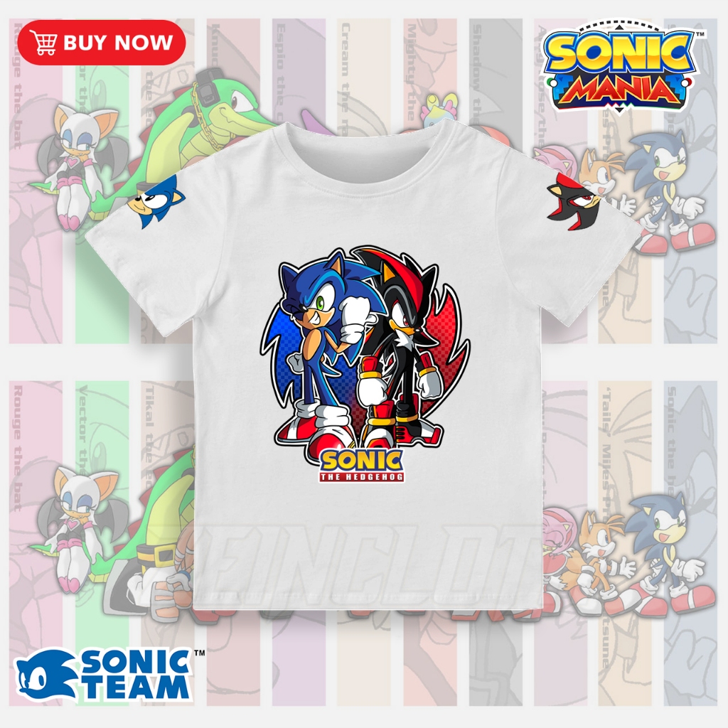 Kaos Anak Sonic & Shadow / Baju Kaos Anak Laki Laki Sonic