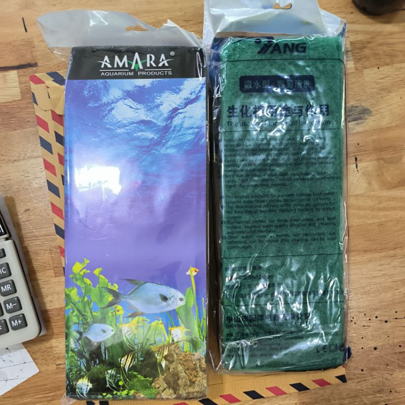 [ BUSA HIJAU BIRU AMARA ] Busa Filter 2 Lapis Akuarium - Filter Air Talang Akuarium