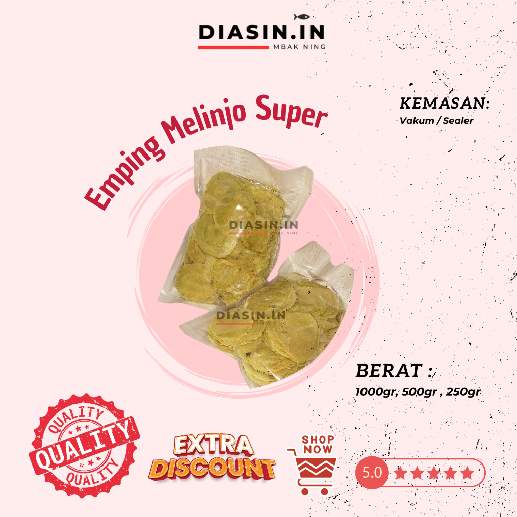 

Emping Melinjo Mentah Berkualitas Berat 1kg, 500gr dan 250gr - Cemilan Kering, Gurih