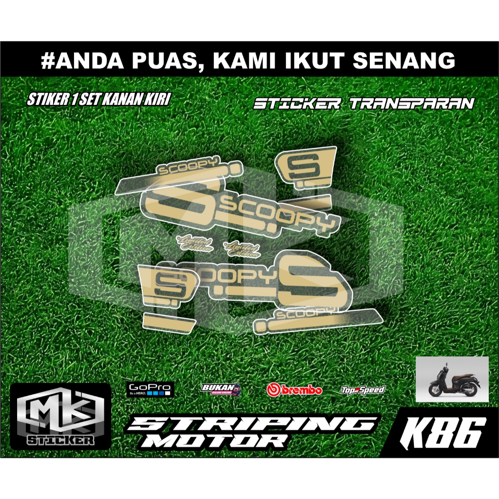 STRIPING STICKER TRANSPARAN HONDA SCOOPY NEW ALL (89) LIST ORIGINAL LIST VARIASI HONDA SCOOPY