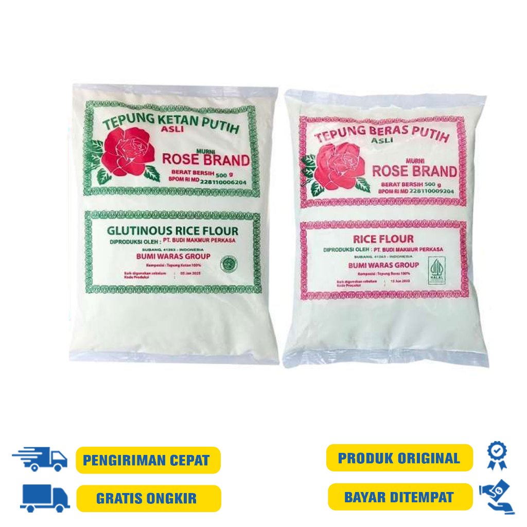 

Tepung Beras Rose Brand | Tepung Ketan Rose Brand 500 G.R
