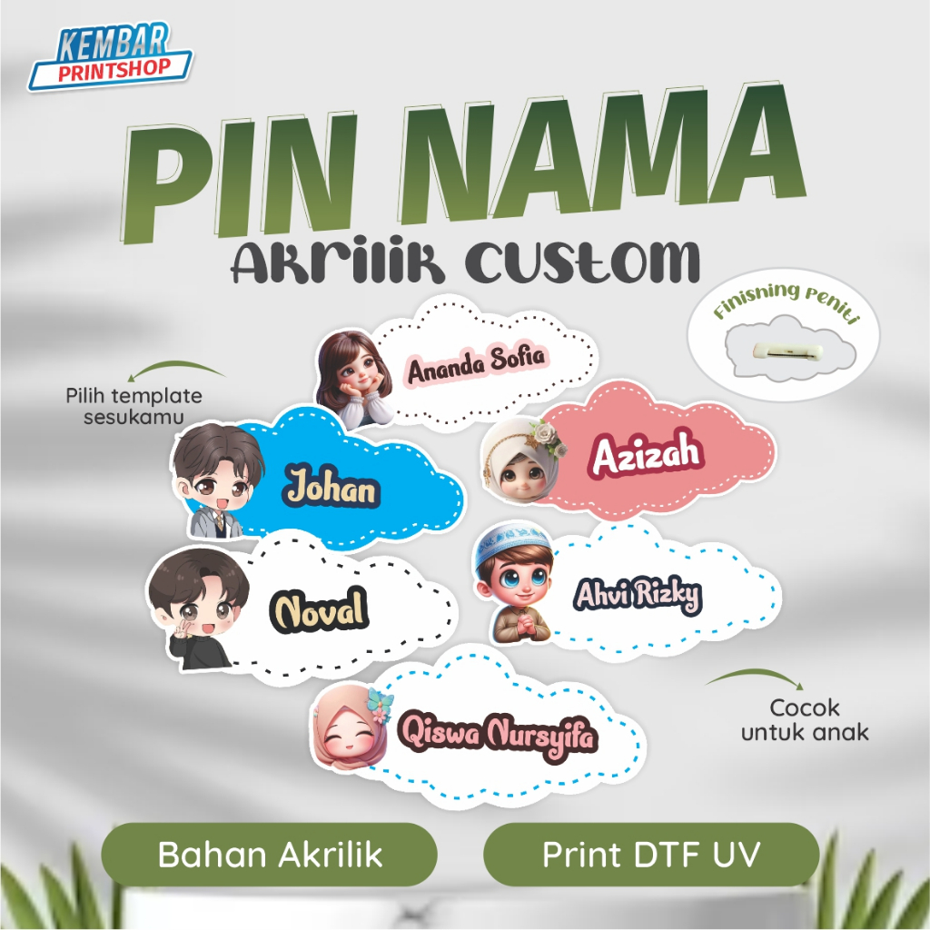 PIN NAMA AKRILIK CUSTOM || BROS NAMA AKRILIK ANAK CUSTOM || BROS NAMA ANIMASI ANAK