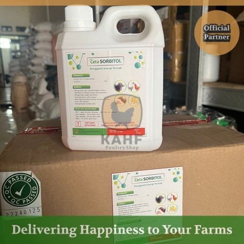 Cetavit Sorbitol 1 Liter Cairan Pengganti Gula untuk Ayam DOC Penambah Energi Hewan Ternak