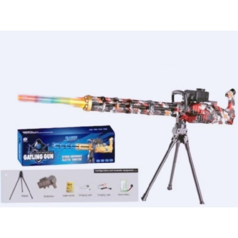 Tembakan WGB WATER GELL BLASTER model Gatling Gun Electric Automatis