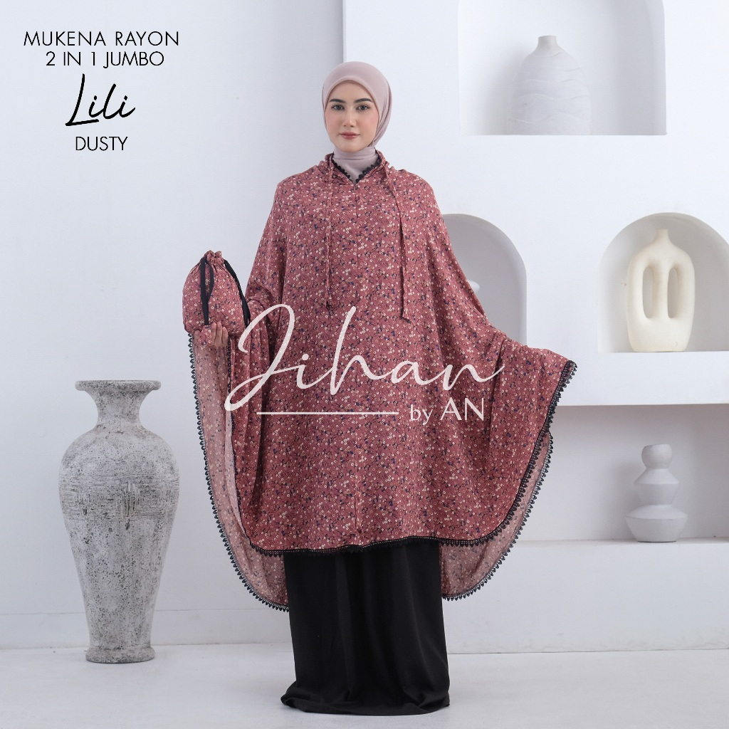 Mukena Rayon Travelling Motif 2in1 Mukena Dewasa