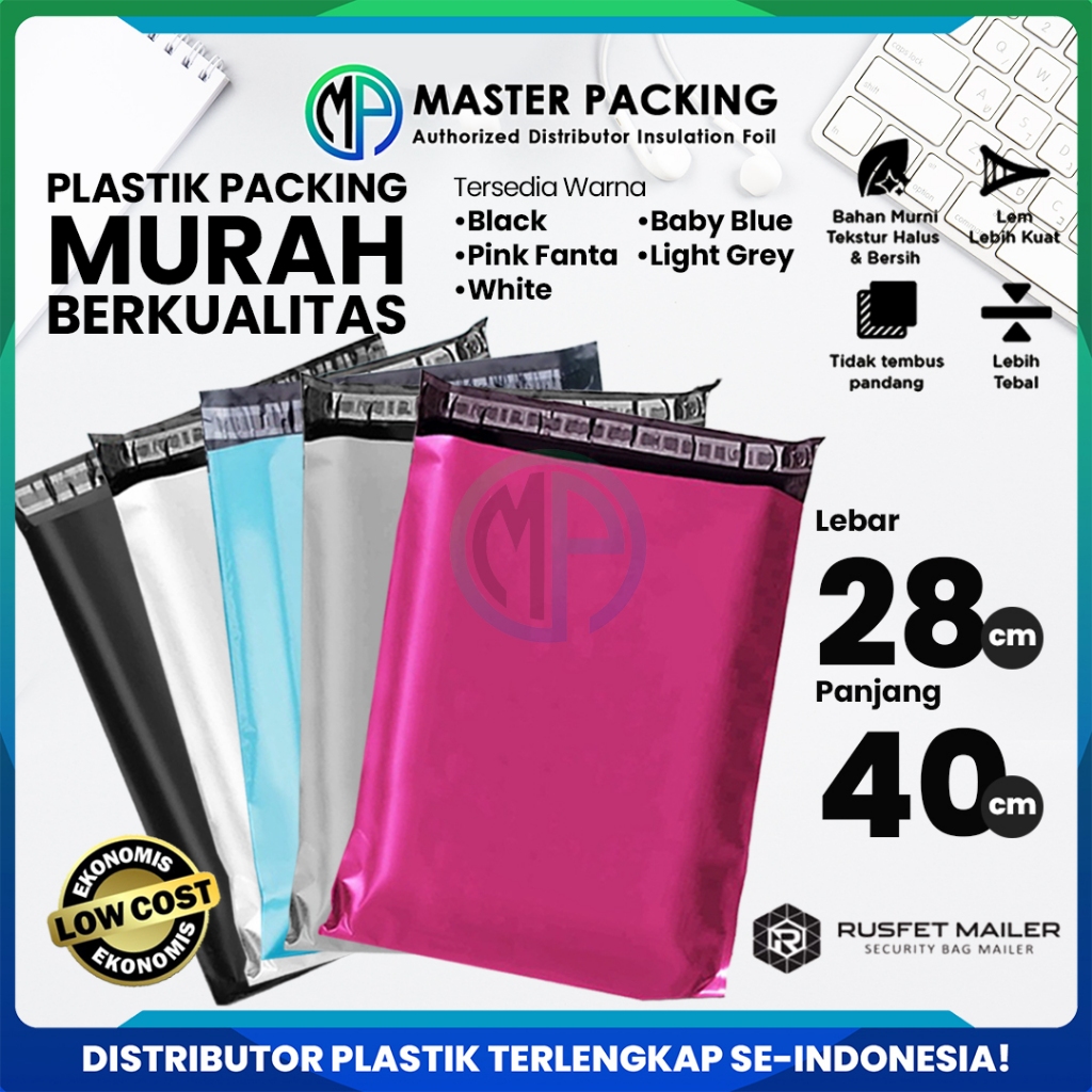 

Polymailer 28cm x 40cm Amplop Plastik Packing Online Shop Rusfet Ekonomis 100pcs Harga Termurah