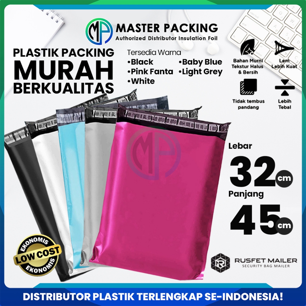 

Polymailer 32cm x 45cm Amplop Plastik Packing Online Shop Rusfet Ekonomis 100pcs Harga Termurah