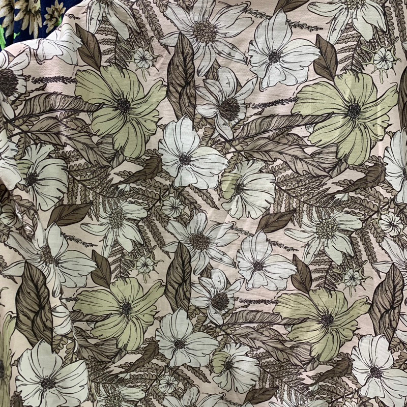 kain katun crespo motif - kain katun motif bunga - kain crepe motif bunga