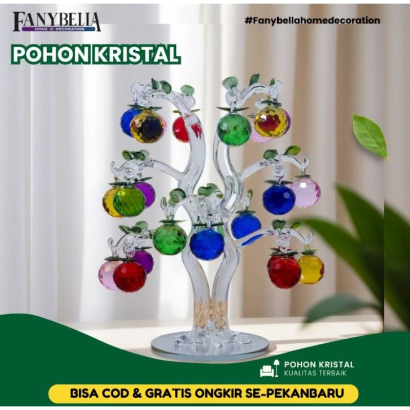Pajangan Kristal Pohon Kristal Buah Apel Buah Dekorasi Rumah