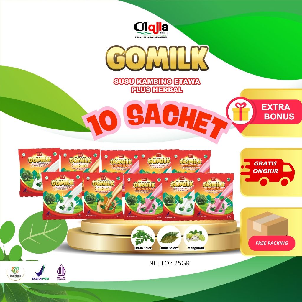 

GOMILK SACHET 1 RENCENG ISI 10 SACHET AQILAMART TRANGSAN