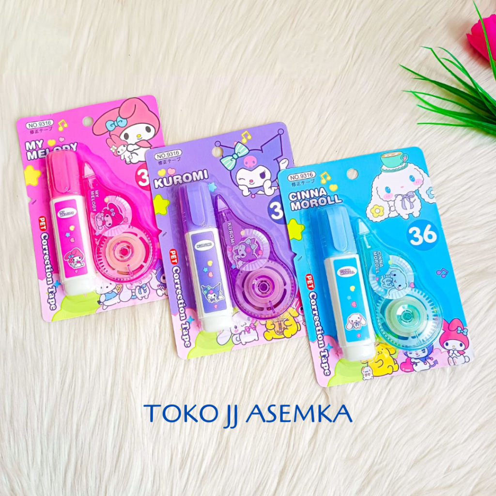 

CORRECTION TAPE NIALL 2 IN 1 SANRIO CT-1752 TIPE X HAPUSAN PULPEN KUROMI MELODY MURAH GROSIR COD