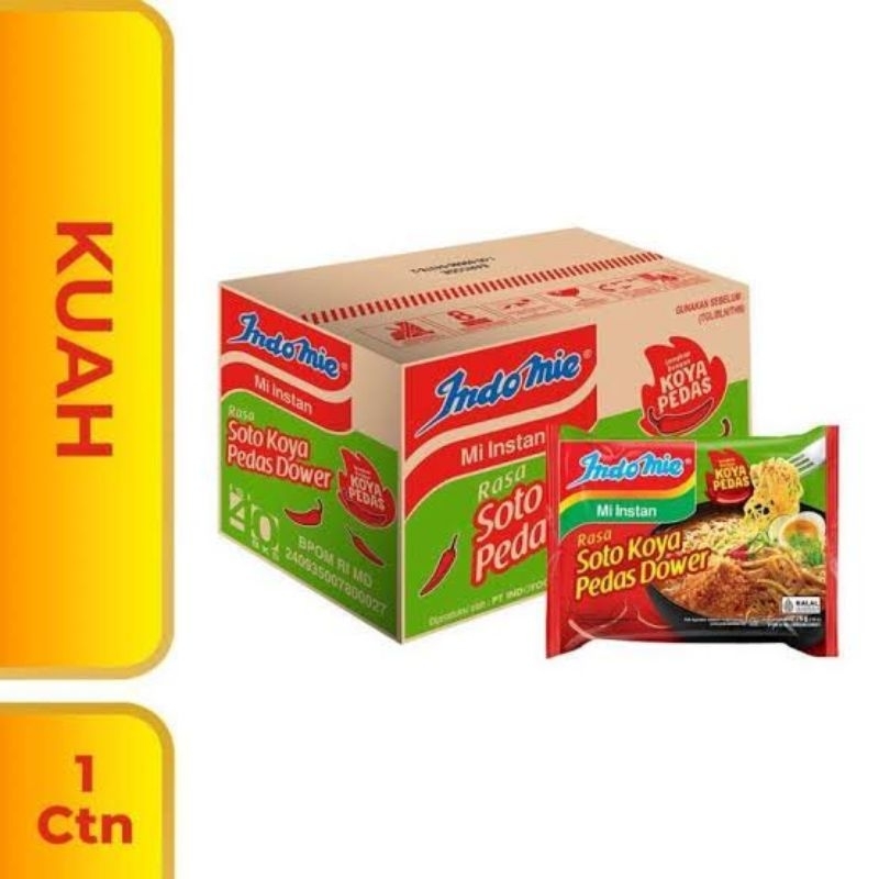 

Indomie Soto Koya Pedas Dower 1 Dus