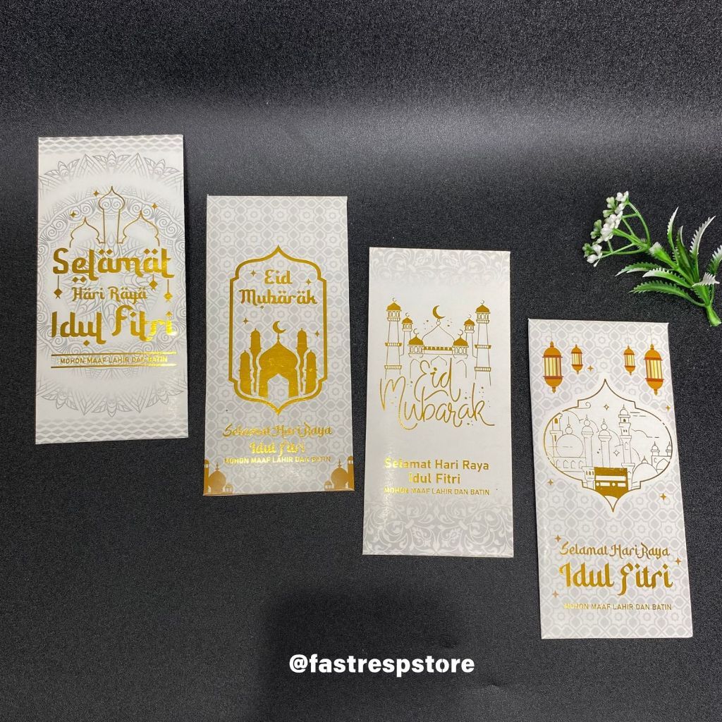 

Amplop Lebaran Idul Fitri Premium Hotprint Emas Ukuran 7,5x16 cm 1 pack isi 10 pcs