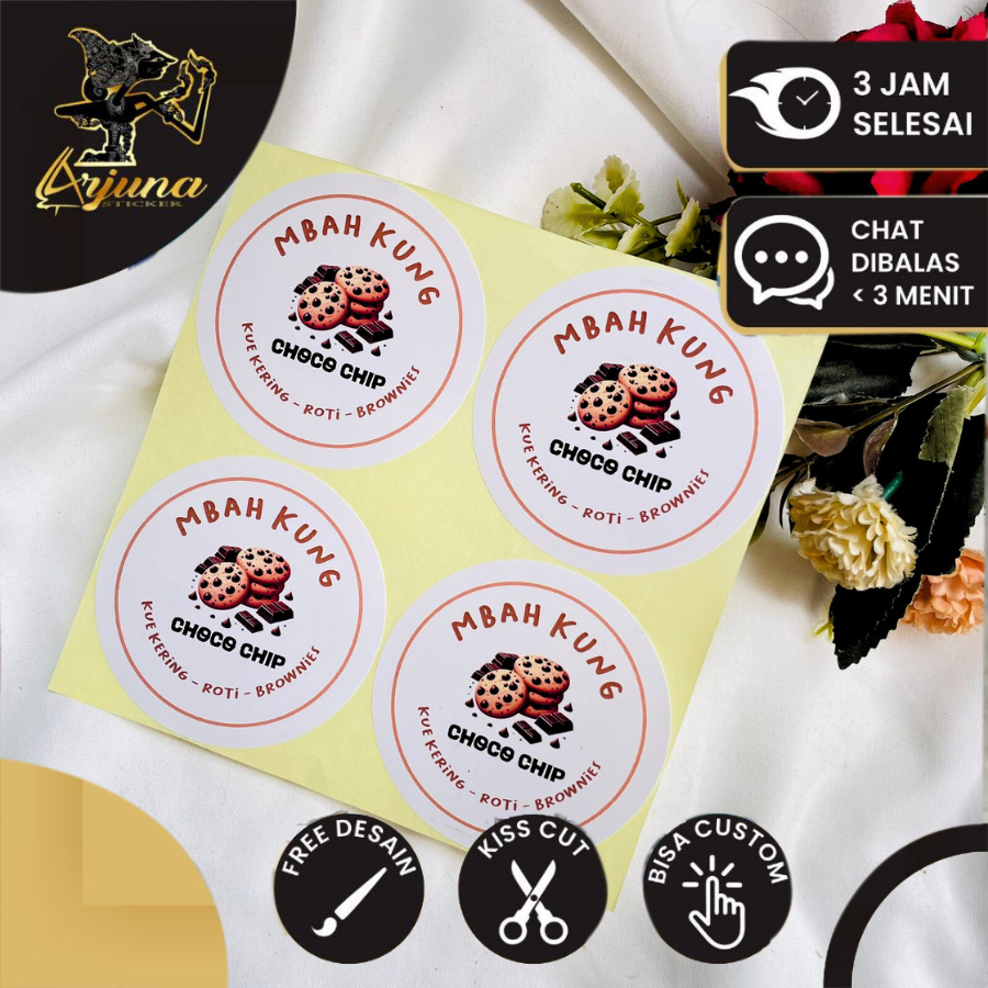 

Arjuna Sticker Print Label Toples Kue Kering Lebarang Stiker Cookies Edisi Idul Fitri Bulat Chromo