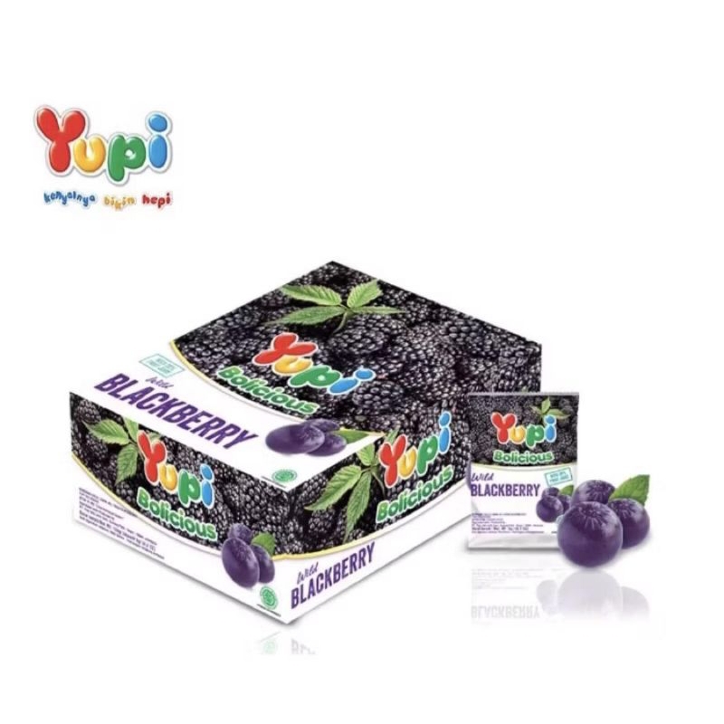 

[ HALAL ] YUPI BOLICIOUS BLACKBERRY 1 BOX ISI 24 PCS
