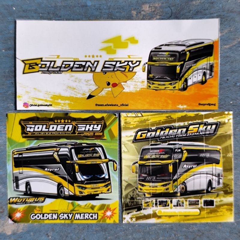STIKER BUS MSM ASYROF GOLDEN SKY DAPAT 3 STIKER