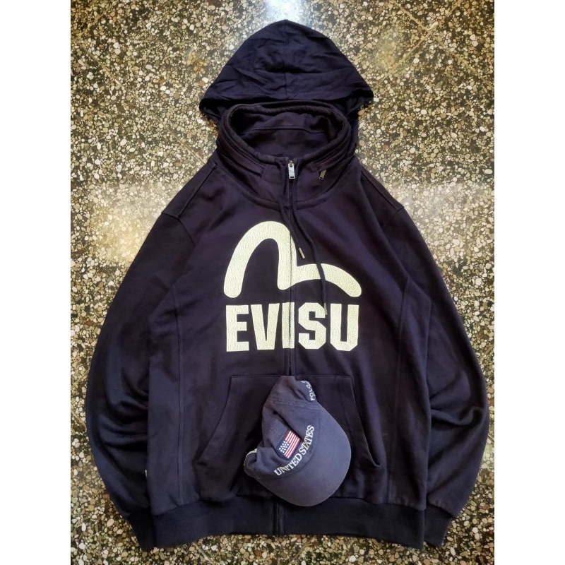 zip hoodie evisu big logo navi pe