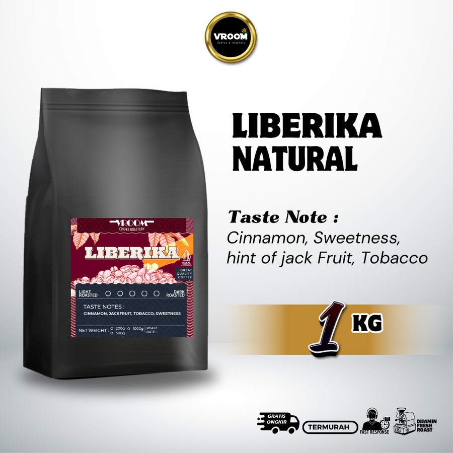 

Coffee Arabica Liberika Natural Roasted Bean Arabika Kopi Biji Matang Bubuk 1Kg