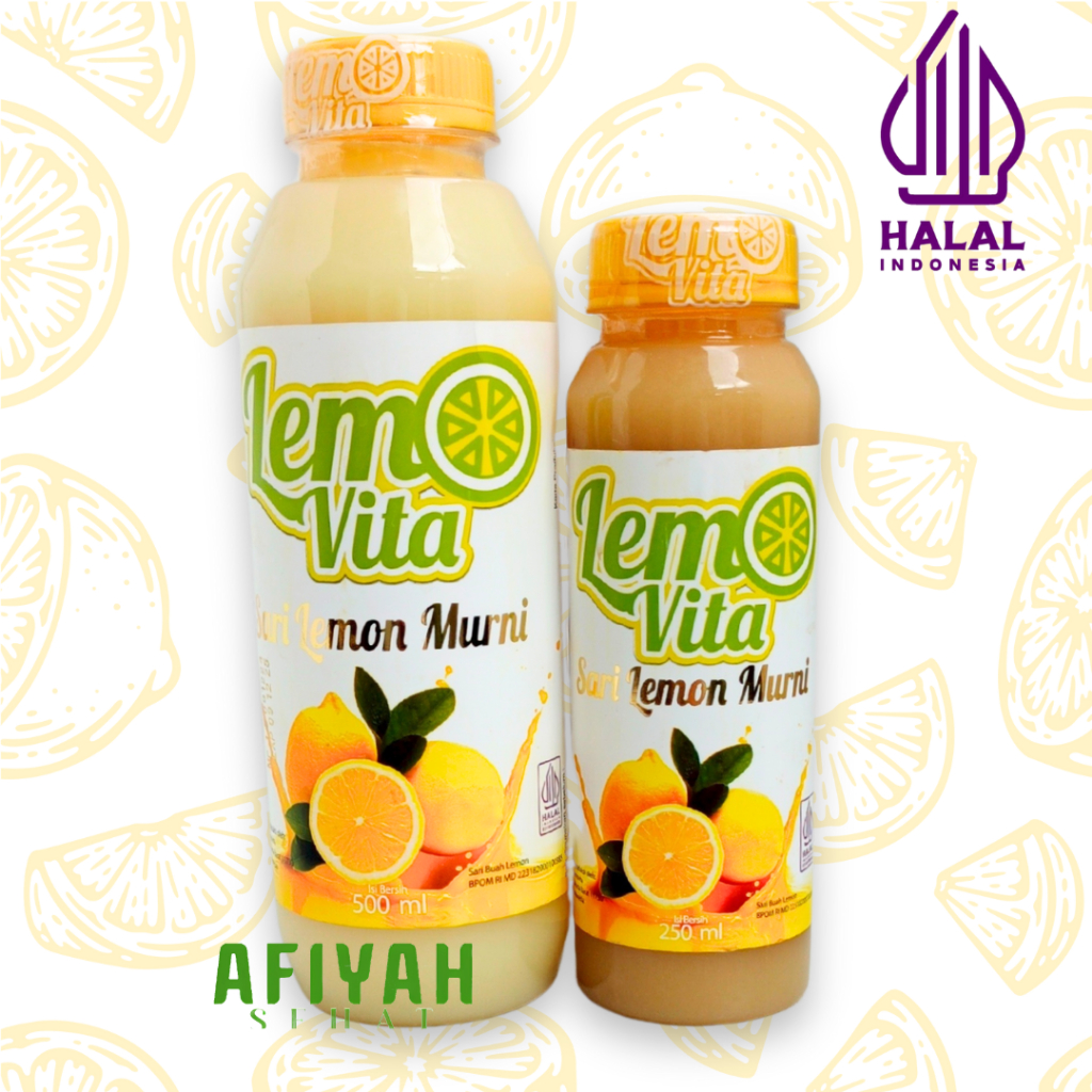 

LEMOVITA Sari Jus Air Lemon Murni 500 ml & 250 ml Pure Minuman Lokal Asli BPOM Halal