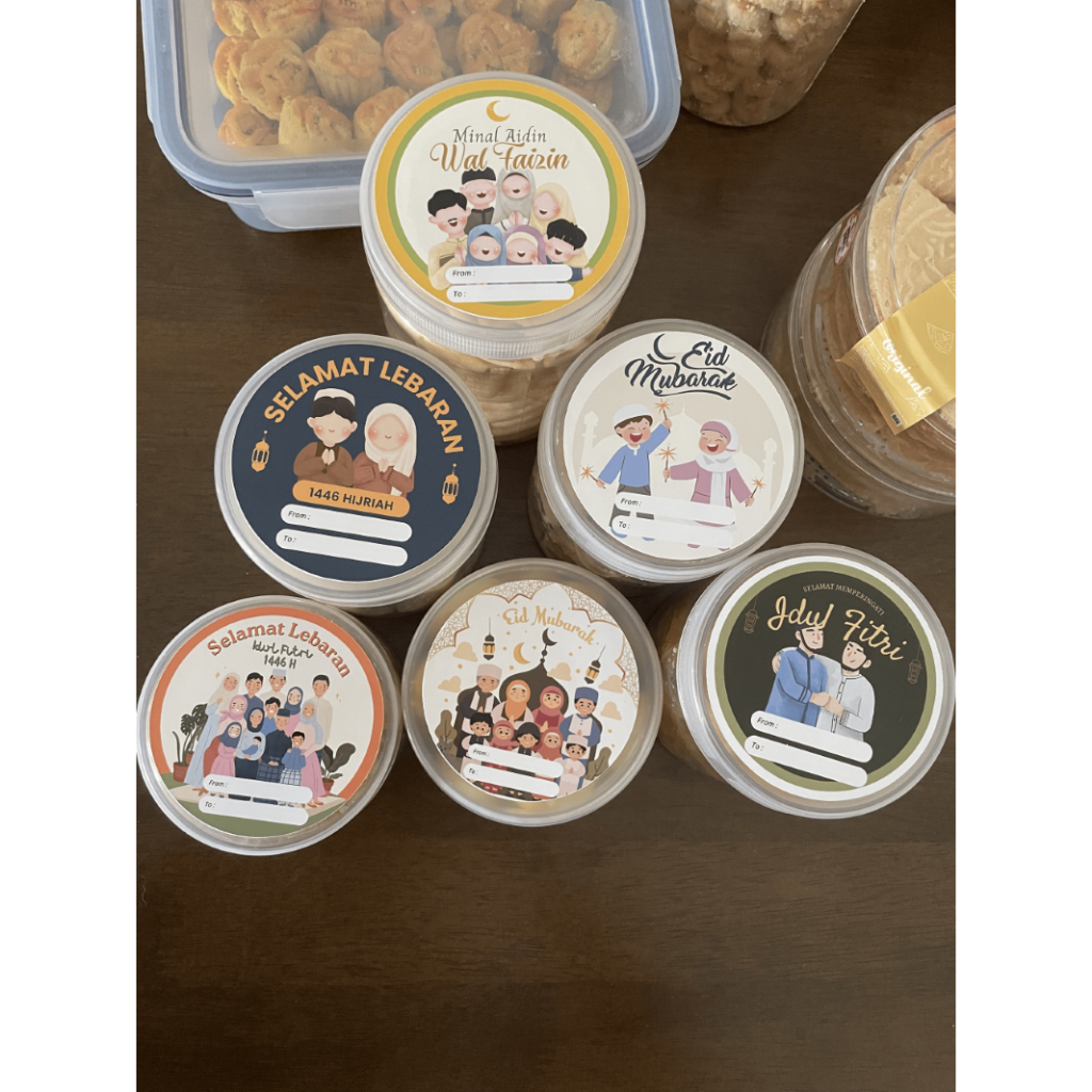 

Label Sticker Toples Kue Kering Lebaran Idul Fitri Bulat 5cm