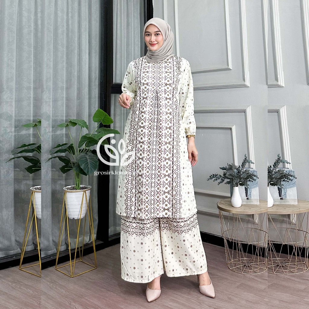 TERBARU One Set Tunik Ketupat Rayon Batik Premium Jumbo Rempel Busui Adem Nyaman Atasan Bawahan