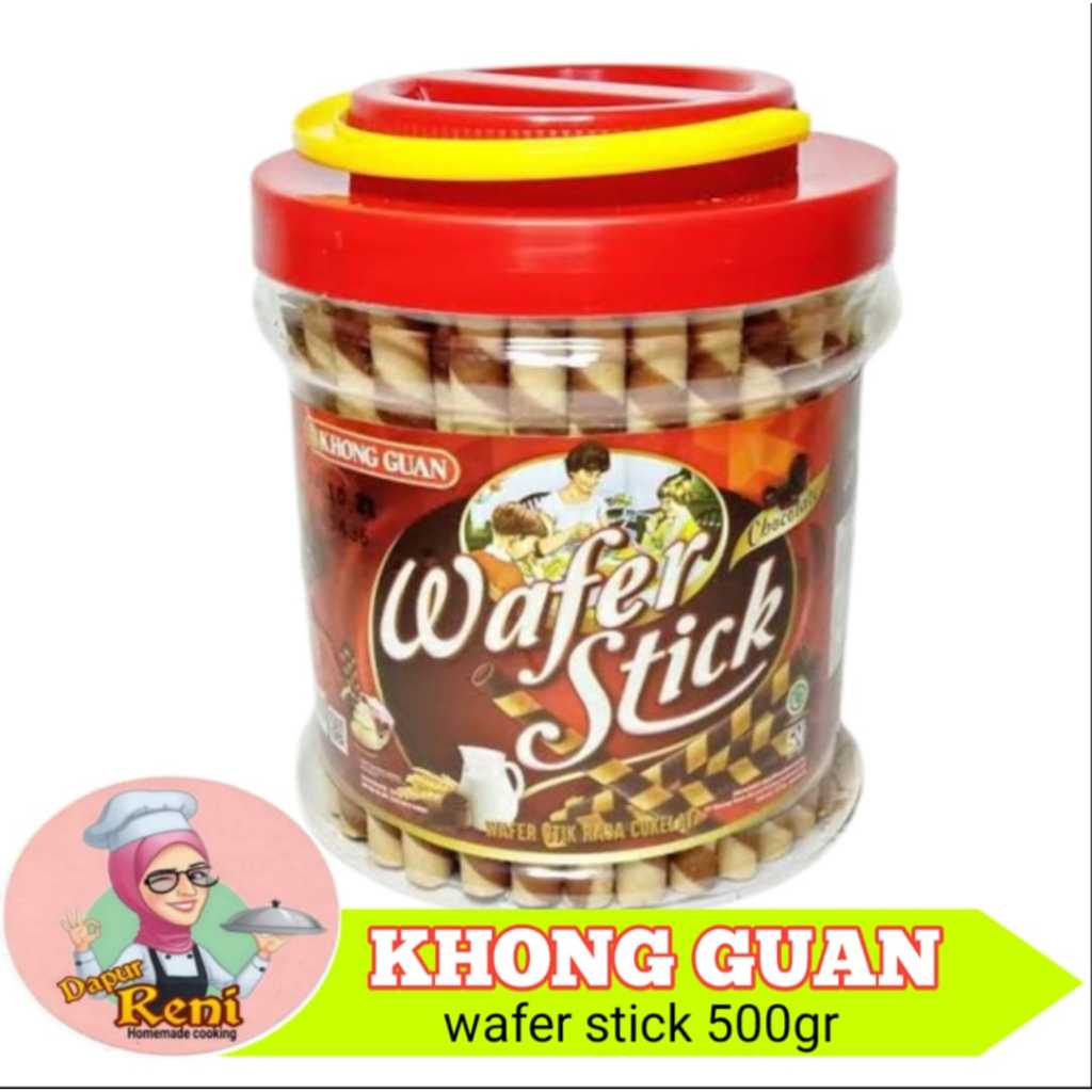 

Khong guan wafer stick roll cokelat kemasan toples 500gr