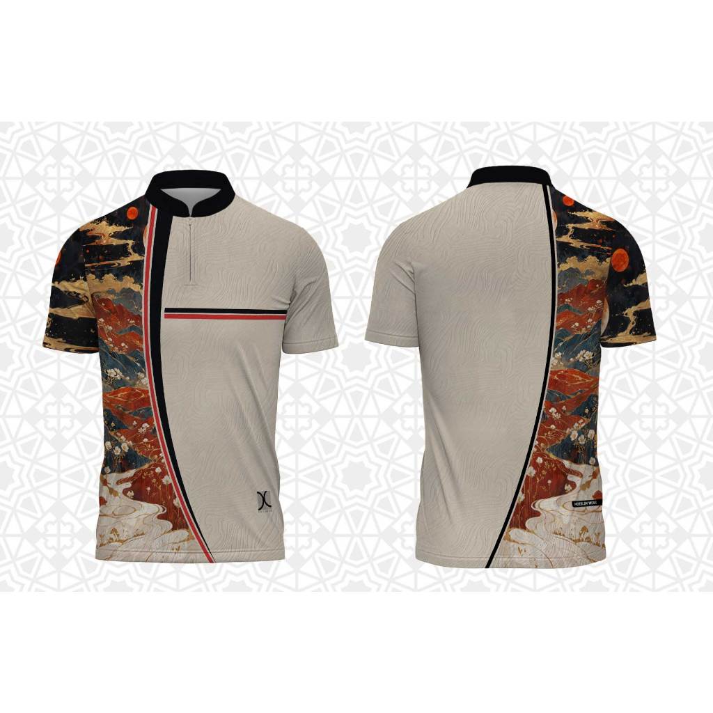 Baju Koko Dewasa / Fashion Muslim Jersey Koko Pria Fullprint Premium