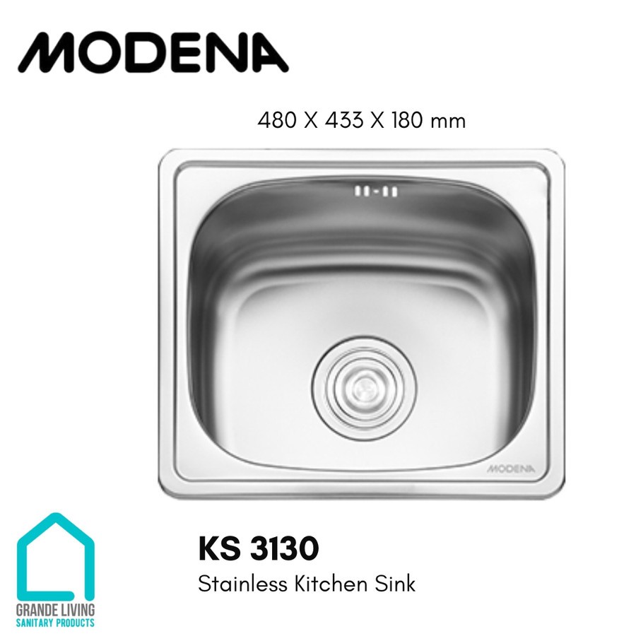Modena Topmount Stainless Sink Bak Cuci Piring KS 3130