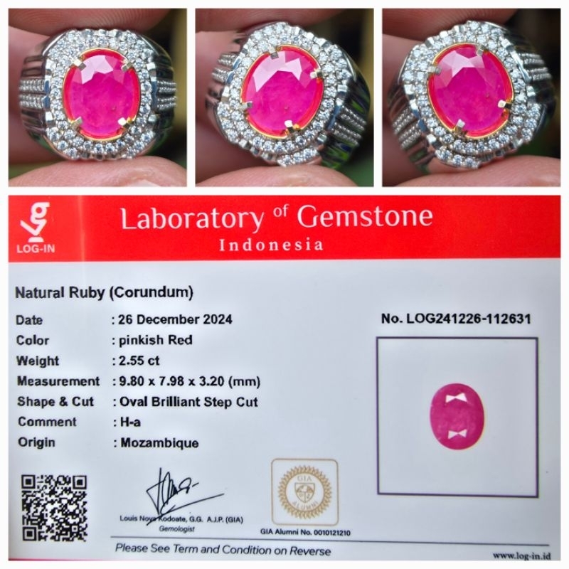 Natural Fresh Color Ruby Heat A Memo 2.55 crt