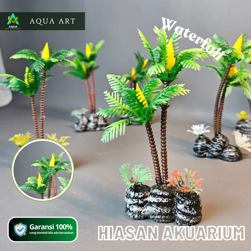 Ornamen Aquascape Mini Plastik Kelapa untuk Hiasan Akuarium