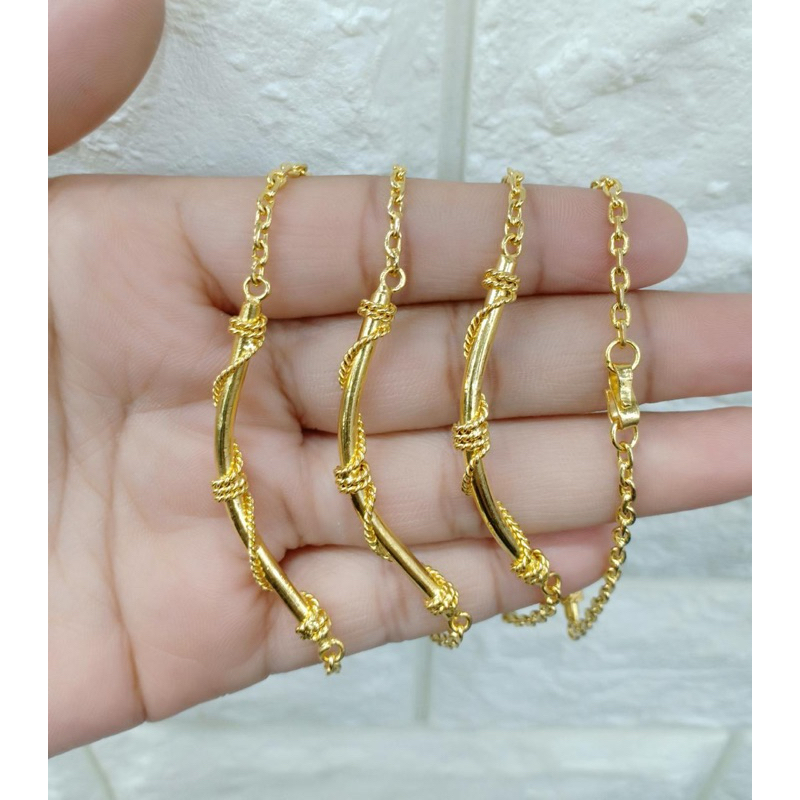 Gelang bambu replika emas asli pengait S