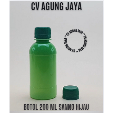 Botol 200 ml Sanno Pocari Hijau / Tutup Pocari /  Botol Plastik / Botol Pet Food / Botol Madu / Boto