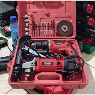 Mesin Gerinda Tangan dan Mesin Bor Listrik 13mm Yukido Set Gerinda dan Bor