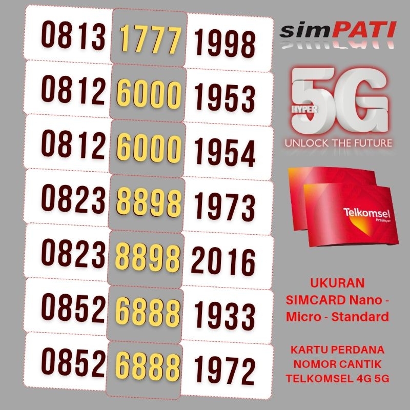 NOMOR CANTIK SIMPATI TELKOMSEL 4G 5G NOMER SIMPATI CANTIK KARTU PERDANA TELKOMSEL NOCAN SIMPATI ABAB