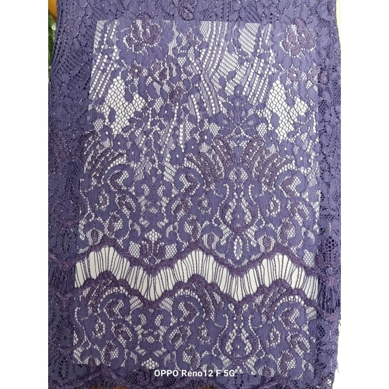 BAHAN KEBAYA BRUKAT SAINT LAURENT UNGGU.