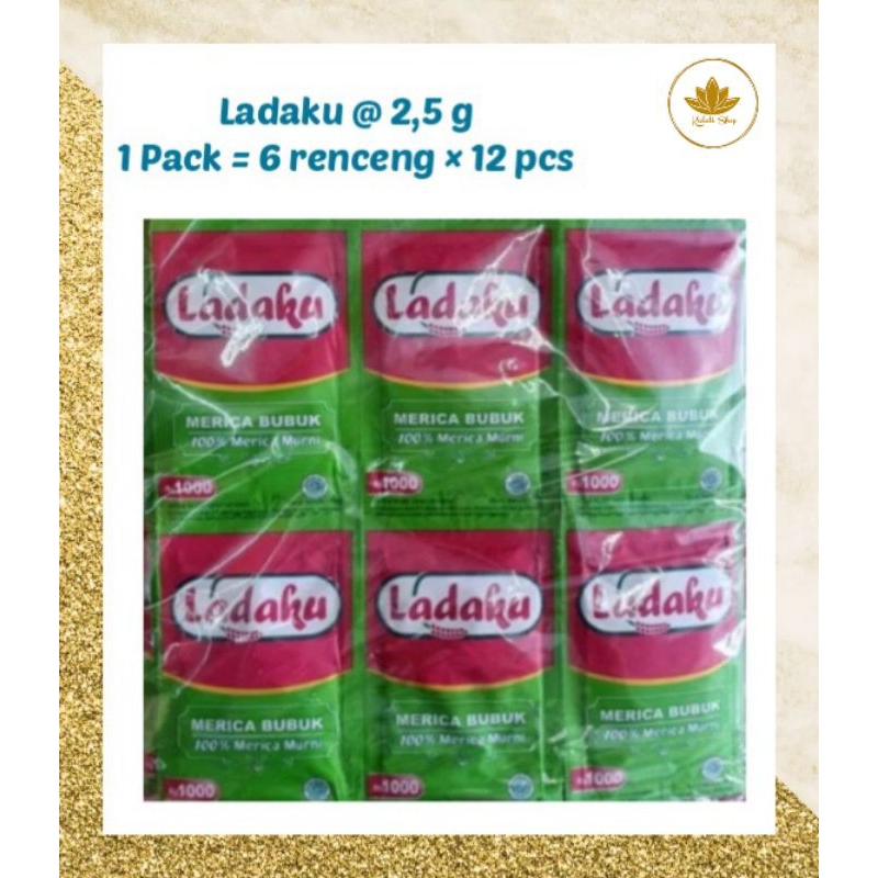 

LADAKU merica bubuk 1 Pack isi (6 renceng x 12 pcs) @2,5 g