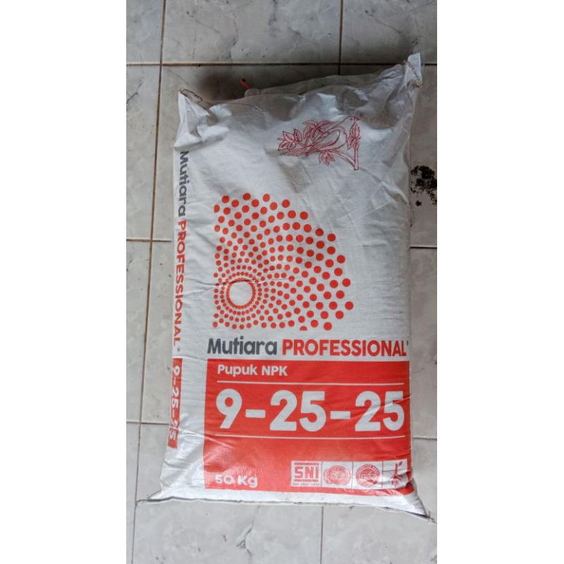 Pupuk NPK Mutiara Profesional 9-25-25 Kemasan KARUNG 50 Kg